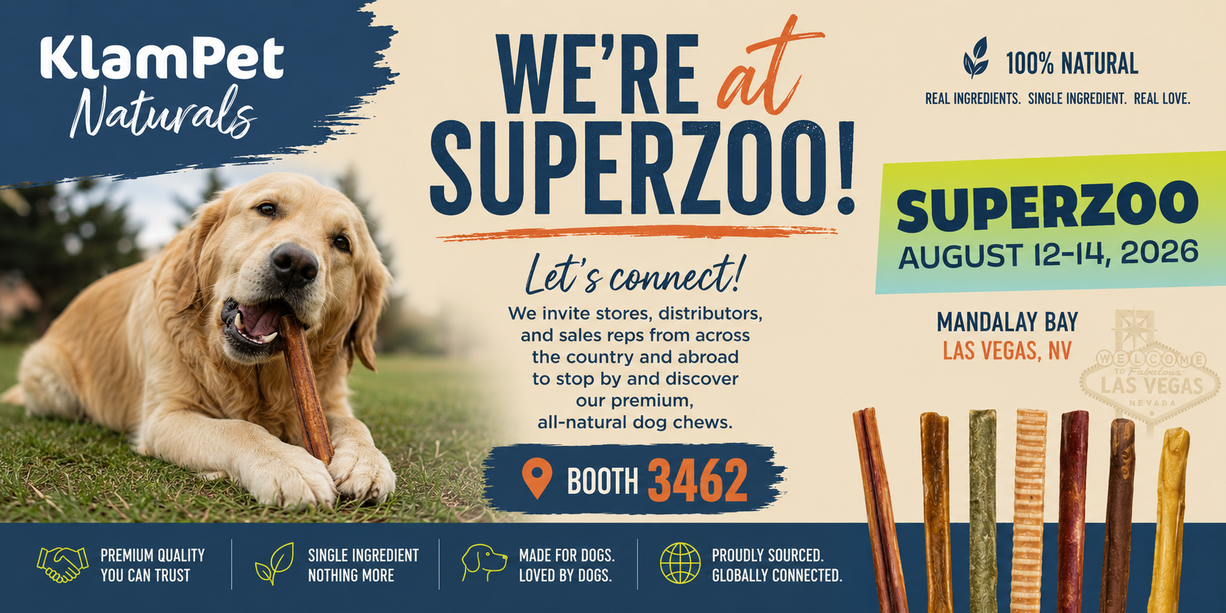 KlamPet Naturals at SuperZoo 2026 - Booth 3462, Mandalay Bay Las Vegas